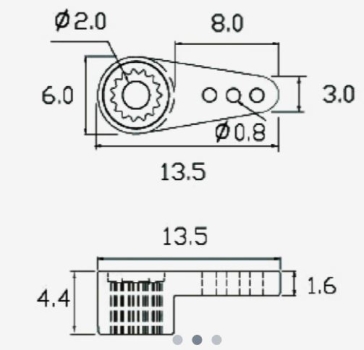 91280002 Servohebel 15T ALU/sz KST 13,5mm